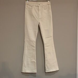 Mother High waisted Weekender Skimp in Second Chance Cream Flared Jeans size 28